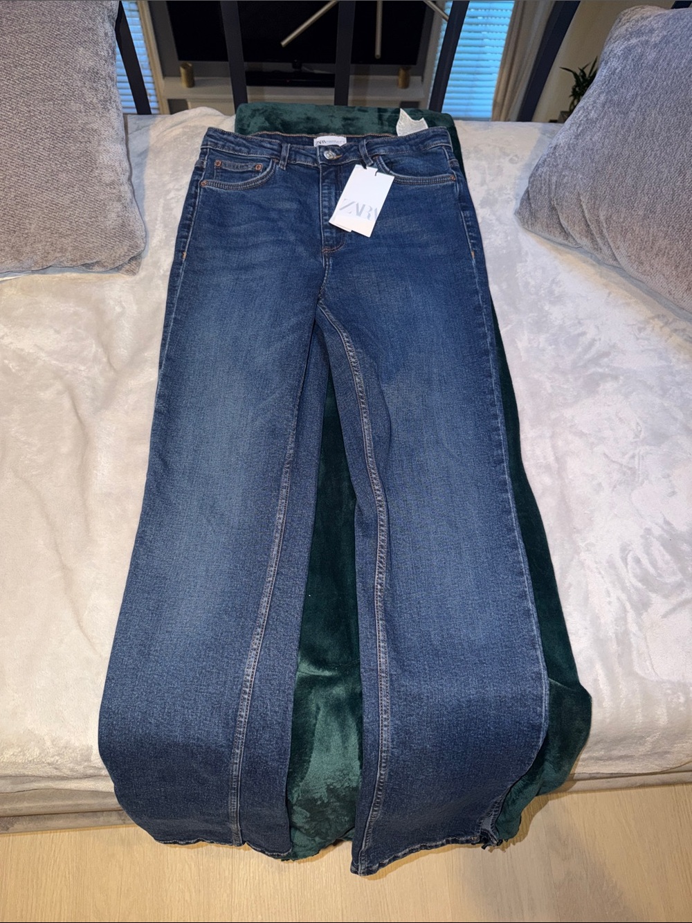 Zara Blue Flare Jeans for Women